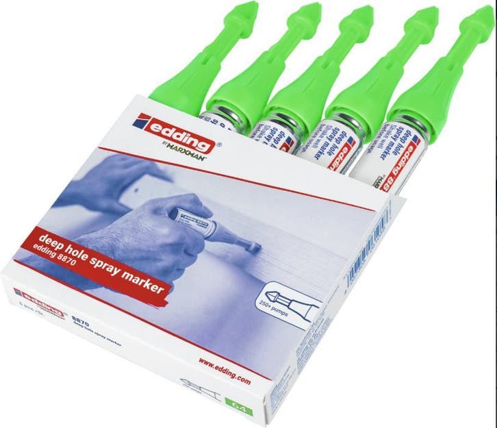 Edding 8870 Deep Hole Spraymarker 3-50mm Neongreen, Doe-het-zelf en Verbouw, Gereedschap | Handgereedschap, Nieuw, Verzenden