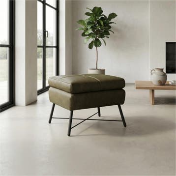 Hocker - fauteuil Proud, Nieuw, Ophalen of Verzenden, 50 tot 75 cm, Leer