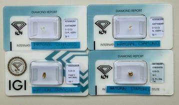 4 pcs Diamant (Natuurlijk) - 0.80 ct - VS1, SI1 -, Nieuw