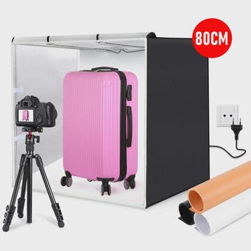 80cm Fotostudio Lightbox Kit met 3 Kleuren Achtergronden & 8, Verzenden, Nieuw