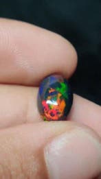 Opaal Zwart AAA+++ van vuur Multicolor - 6 stuks - Lightning