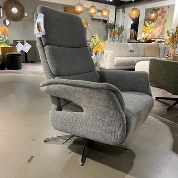 Initio Relaxfauteuil Medium Stof Silent Lightgrey - Pronto, Nieuw, 75 tot 100 cm, Ophalen of Verzenden, Modern