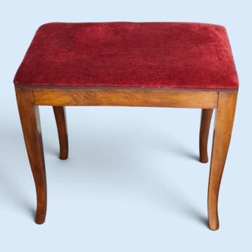 Kruk - Vintage houten kruk in Louis XV-stijl, met