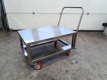 Transportwagen RVS - 90 x 60 x 50 cm