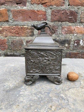 Tabakspot - tin en lood. - natuur ,vogel ,hert