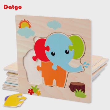 Houten 3D Puzzels voor Kinderen - Leerzaam Dieren Tangram Pu, Verzenden, Nieuw