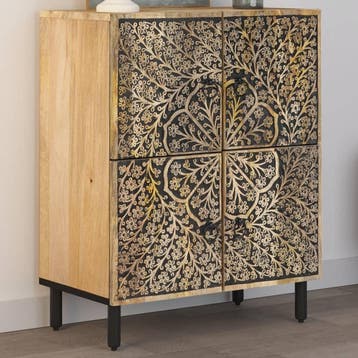 vidaXL Bijzetkast 60x33x75 cm massief mangohout, Huis en Inrichting, Kasten | Buffetkasten, Verzenden, Nieuw, 50 tot 100 cm, Minder dan 100 cm