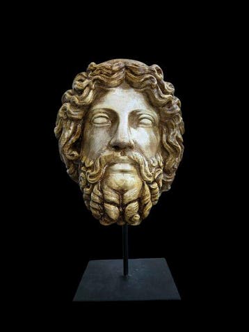 sculptuur, Testa Zeus - 31 cm - marmerpoeder