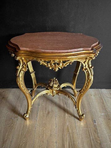 Middentafel - Hout, Marmer - Hoogte: 79 cm