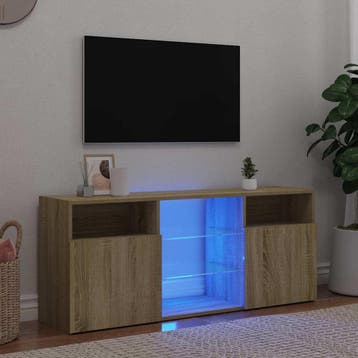 vidaXL Tv-meubel met LED-verlichting 120x30x50 cm sonoma, Huis en Inrichting, Minder dan 50 cm, Verzenden, Nieuw, Minder dan 100 cm