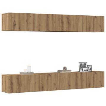 vidaXL 4-delige wand-tv-meubelset Artisan Oak 100x30x30 cm, Minder dan 50 cm, Verzenden, Nieuw, Minder dan 100 cm