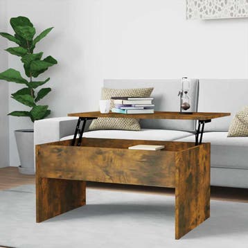 vidaXL Salontafel 80x50,5x41,5 cm bewerkt hout gerookt, 50 tot 100 cm, Verzenden, Nieuw, 50 tot 100 cm