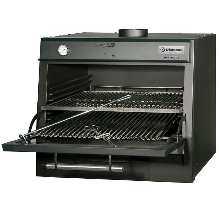 Houtskooloven-bbq, GN 1/1 + Gn2/4 (75 Kg/h)/zwart, Zakelijke goederen, Horeca | Keukenapparatuur, Nieuw in verpakking, Ophalen of Verzenden