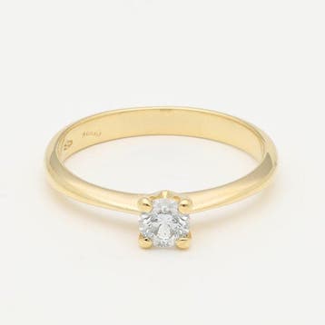 Ring - 18 karaat Geel goud Diamant (Natuurlijk), Nieuw