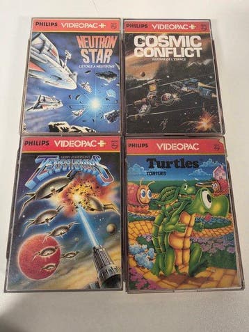 Philips - Videopac - Cosmic Conflict, Turtles, Terrahawks &, Nieuw