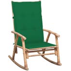 vidaXL Schommelstoel met kussen bamboe, Tuin en Terras, Tuinstoelen, Verzenden, Nieuw, Hout