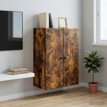 vidaXL Wandkast Gerookt eiken 66 x 34,5 x 90 cm Bewerkt hout, Verzenden, Nieuw