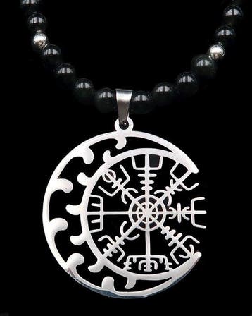 IJslandse kompas Vegvísir en obsidiaan – Bescherming en, Antiek en Kunst