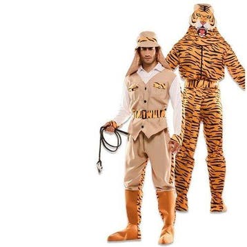 Double fun! Jager en tijger kostuum, Verzenden, Nieuw, Feestartikel