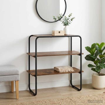 vidaXL Consoletafel Gerookt eiken 80 x 41 x 75 cm Bewerkt, Huis en Inrichting, Verzenden, Nieuw, Overige houtsoorten, Minder dan 50 cm