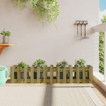 vidaXL Plantenbak verhoogd hekontwerp 150x30x30 cm, 100 cm of meer, Verzenden, Nieuw, Hout