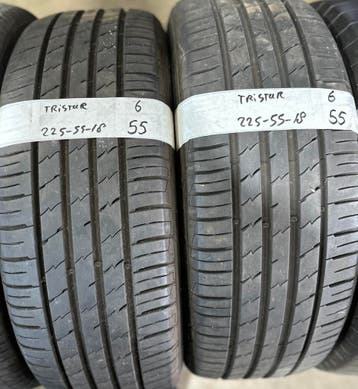 2x 225-55-18 Tristar Zomer 2x 6mm €55 Per Band 225 55 18, Auto-onderdelen, Banden en Velgen, Ophalen, 18 inch, Gebruikt, Band(en)