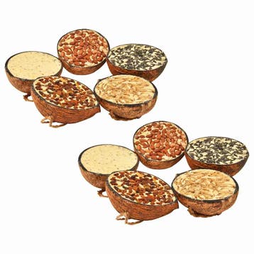 vidaXL Vogelvoer gevulde halve kokosnoten 10 st 290 g, Verzenden, Nieuw