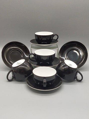 Dibbern Schönwald Kaffeegeschirr Set 5-teilig Schwarz