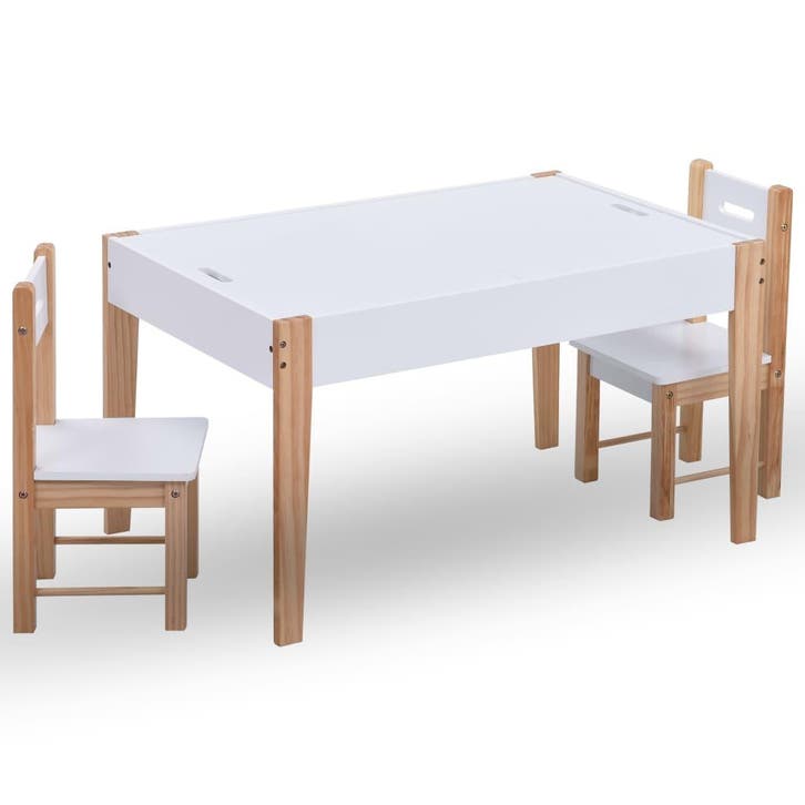 vidaXL 3-delige Kindertafel- en stoelenset krijtbord zwart, Kinderen en Baby's, Kinderkamer | Overige Meubels, Nieuw, Verzenden