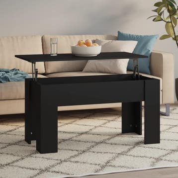 vidaXL Salontafel 101x49x52 cm bewerkt hout zwart, Huis en Inrichting, Tafels | Salontafels, Minder dan 50 cm, 100 tot 150 cm