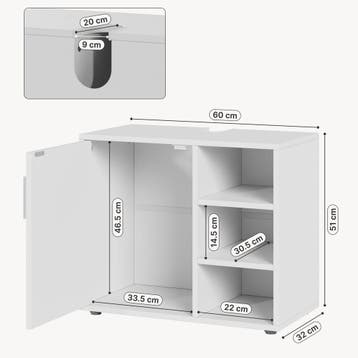 Wastafelonderkast Kulaik 51x60x32 cm wit [en.casa], Verzenden, Nieuw