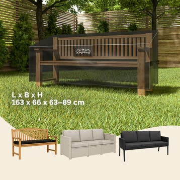 Zeildoek tuinbank antraciet 163x66x63/89cm 9100mm waterkolom, Verzenden, Nieuw