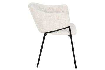 Design Stoel NOBLESSE beige chenille zwart metalen frame -, Ophalen of Verzenden, Nieuw