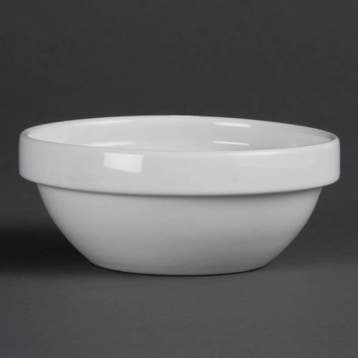 Whiteware Porselein Stapelbare Snack Kom wit 11cm (12 stuks), Verzenden