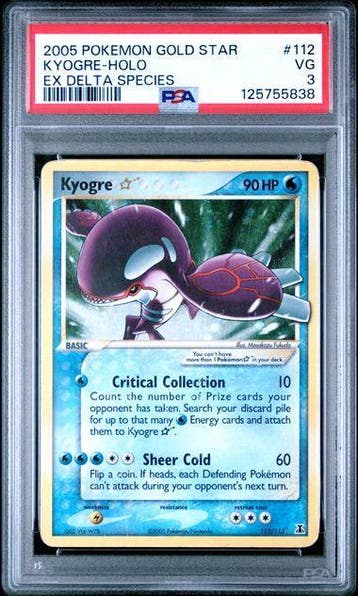 Kyogre Gold Star (DS 112) PSA 3, Ophalen of Verzenden, Nieuw