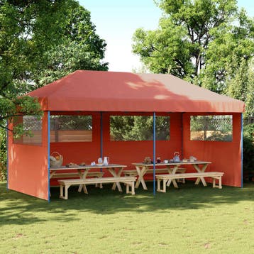 vidaXL Partytent Terracotta 292 x 580 x 315 cm Oxford Stof, Verzenden, Nieuw, Partytent