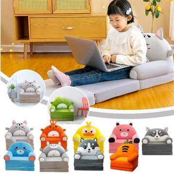 Kinderfauteuil 2-in-1 Opvouwbaar – Pluche Slaapbank, Verzenden, Nieuw