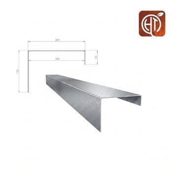 Verzinkt staal u-profiel 150x20,4x15cm, Overige materialen, 100 tot 200 cm, Nieuw, Minder dan 25 cm