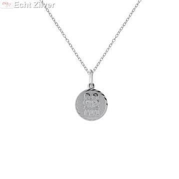Zilveren collier sterrenbeeld tweelingen, Verzenden, Nieuw, Zilver