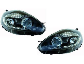 Koplampen Fiat Grande Punto 05-10 Zwart LED, Ophalen of Verzenden, Nieuw