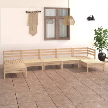 vidaXL 7-delige Loungeset massief grenenhout, Verzenden, Nieuw, Loungeset