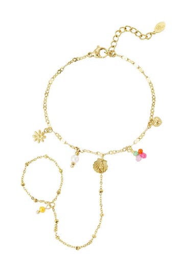 Goudlief Strand armband met bedels (Handketting, Armbanden), Verzenden, Nieuw, Zilver, Overige materialen