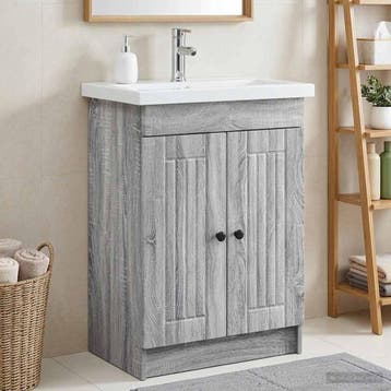 vidaXL Badkamer onder wastafel kast Grijs Sonoma 78,5 x 37,5, Verzenden, Nieuw