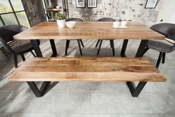Design bank IRON CRAFT 170cm mangohout ijzer industrieel, Ophalen of Verzenden, Nieuw