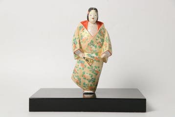 Antiek Japanse Hakata Ningy – met de hand geschilderde