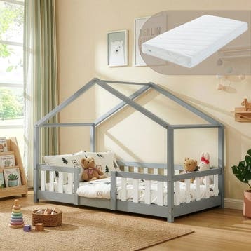 Kinderbed Treviolo met uitvalbeveiliging en matras 80x160 li, Verzenden, Nieuw
