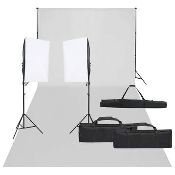 vidaXL Fotostudioset met verlichtingsset en achtergrond, Audio, Tv en Foto, Fotografie | Fotostudio en Toebehoren, Verzenden, Nieuw