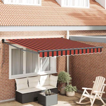 vidaXL Luifel uittrekbaar 3,5x2,5 m stof en aluminium oranje, Verzenden, Nieuw