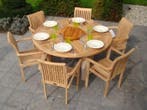 Ronde teak tuintafel | Verschillende afmetingen | Voorraad, Tuin en Terras, Tuintafels, Ophalen of Verzenden, Nieuw, Rond, Teakhout