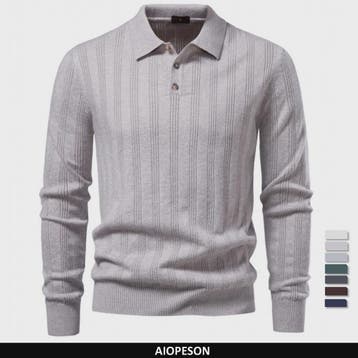 Herentrui Polo Longsleeve Gebreid Faux Cashmere - Casual & Z, Verzenden, Nieuw